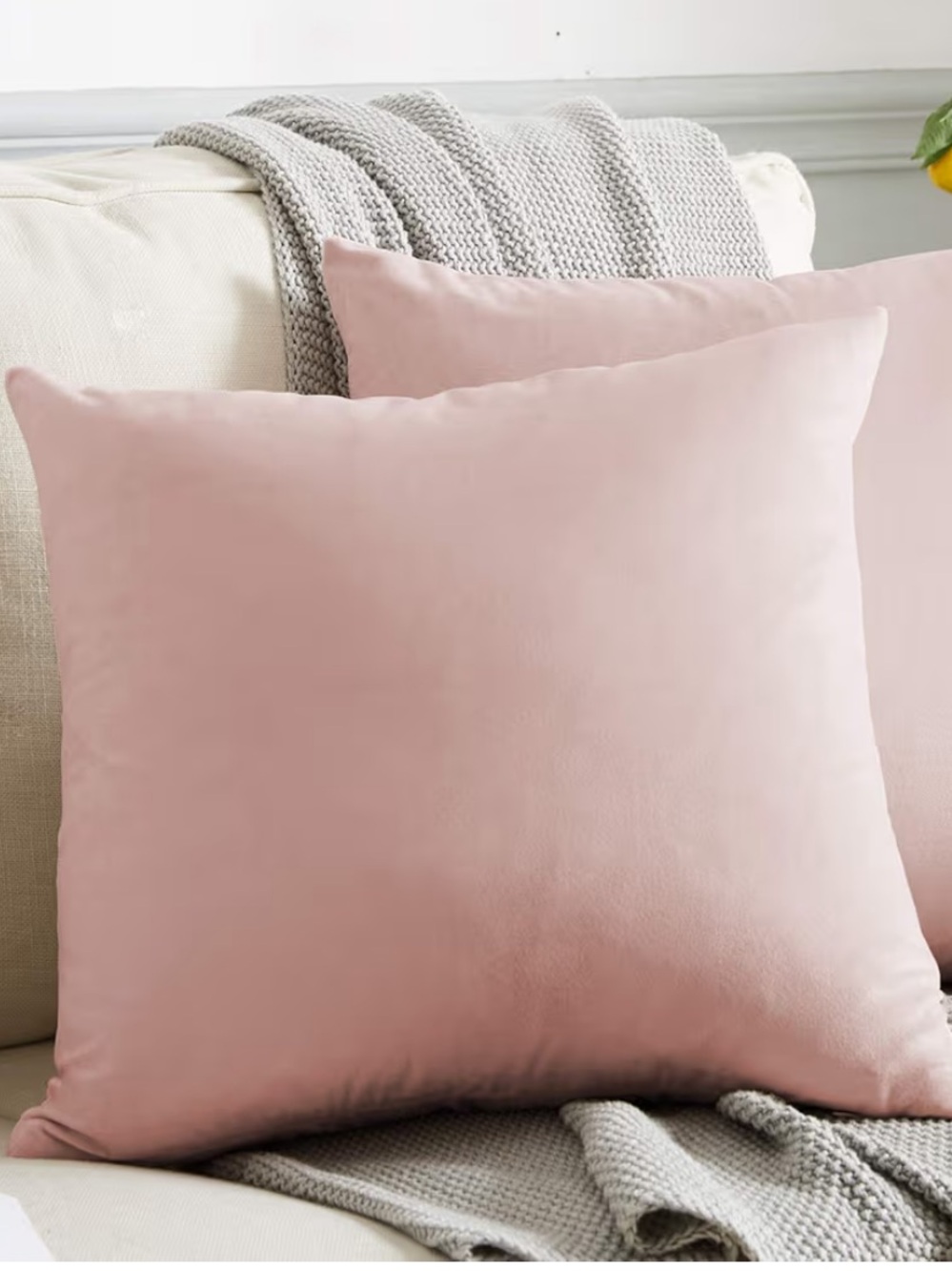 Set of 2 Pink 18x18” Decorative Square Cushion Covers